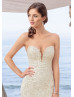 Plunging Sweetheart Neck Ivory Lace Tulle Classic Wedding Dress